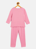 Neva Kid's Round Neck Full Sleeve Thermal Upper & Bottom Set- Coral