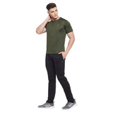 Neva Men Round Neck Half Sleeve Sports wear T-shirt- Olive