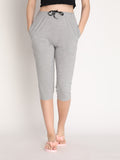 NEVA Women Cotton Capri Pants- Milange Grey