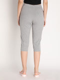 NEVA Women Cotton Capri Pants- Milange Grey