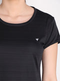 NEVA Women Round Neck Gym Sports T-Shirt- Black
