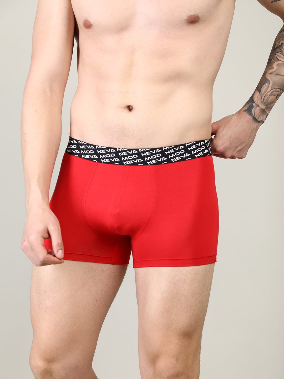 Neva Modal Solid Short Trunk Underwear for Men- Blue, Steel Grey, Red Collection (Pack of 3)