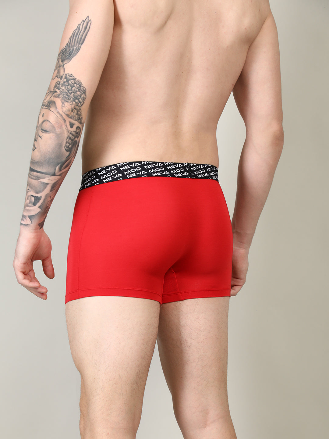 Neva Modal Solid Short Trunk Underwear for Men- Olive, Red, Steel Grey Collection (Pack of 3)
