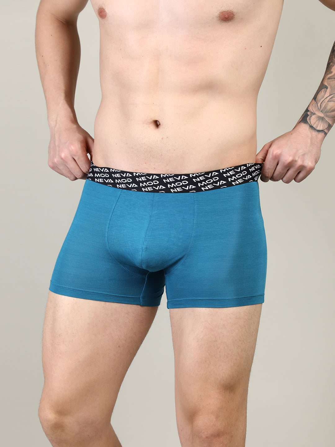 Neva Modal Solid Short Trunk Underwear for Men- Blue, Steel Grey, Red Collection (Pack of 3)