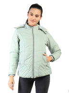Livfree Ladies Full Sleeve Hoody Solid Regular Fit Jacket- Pista