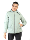 Livfree Ladies Full Sleeve Hoody Solid Regular Fit Jacket- Pista
