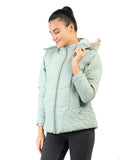 Livfree Ladies Full Sleeve Hoody Solid Regular Fit Jacket- Pista