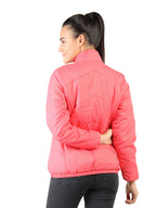 Livfree Ladies Full Sleeve T-Neck Solid Regular Fit Jacket-Spicy Pink
