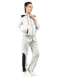 Livfree Ladies Full Sleeve Hoody Solid Regular Fit Tracksuit- Acru Tencil