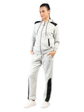 Livfree Ladies Full Sleeve Hoody Solid Regular Fit Tracksuit- Acru Tencil