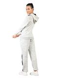Livfree Ladies Full Sleeve Hoody Solid Regular Fit Tracksuit- Acru Tencil