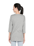 NEVA Women Round Neck Cotton Stylish T-Shirt- 15% Milange Grey