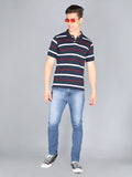 LIVFREE Men's Regular Fit Polo T-shirt-Navy