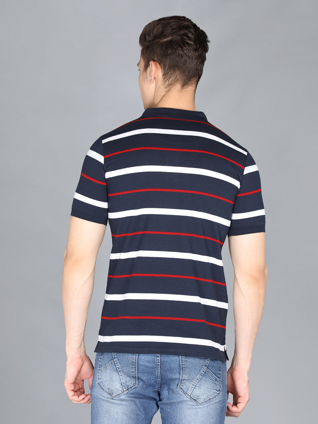 LIVFREE Men's Regular Fit Polo T-shirt-Navy