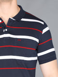 LIVFREE Men's Regular Fit Polo T-shirt-Navy