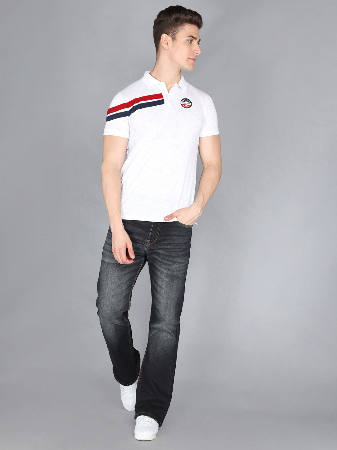 LIVFREE  Men's Regular Fit Polo T-shirt-Snow White