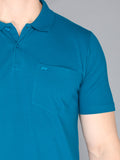 Neva Men's Regular Fit Basic Polo T-shirt-Peacock