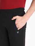 Neva Men's Sweatfree Trackpant with Single Side and back Side Zipped Pocket-Black