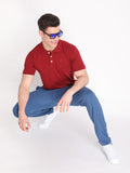 Neva Men's Solid Print Trackpant- Denim Milange