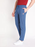 Neva Men's Solid Print Trackpant- Denim Milange