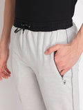 Neva Men's 2 Zip Pkt Diagonal Track Pant- Light Grey