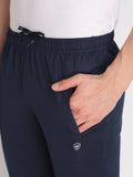 Neva Men's Sweatfree Trackpant with Single Side and back Side Zipped Pocket-Navy