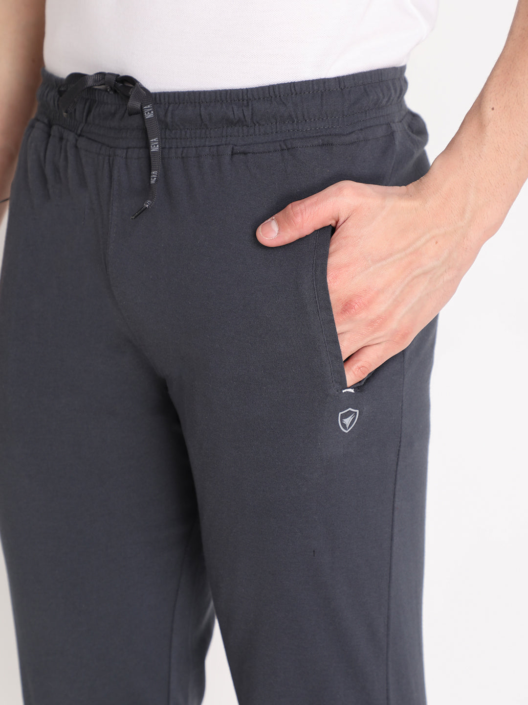 Neva Men's Jogger Style Trackpant with Single Side Zipped Pocket-Dark Grey