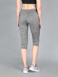 NEVA Women Regular Fit Lycra Capri-Grey Mix