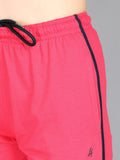 Livfree Women's Capri in Solid Pattern Side pockets - Hot Pink