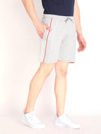 Neva Men's Contrast Front Piping Smart Look Bermuda- Milange Grey