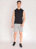 Neva Men's Solid Print Bermuda with side Pocket- Milange Grey