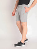 Neva Men's Solid Print Bermuda with side Pocket- Milange Grey