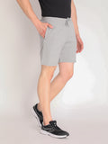 Neva Men's Solid Print Bermuda with side Pocket- Milange Grey