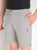 Neva Men's Solid Print Bermuda with side Pocket- Milange Grey