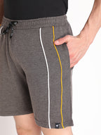 Neva Men Cotton Rich Contrast Front Pipping Bermuda- Anthra