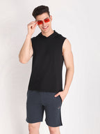 Neva Men's Solid Print Bermuda with side Pocket- Dark Grey