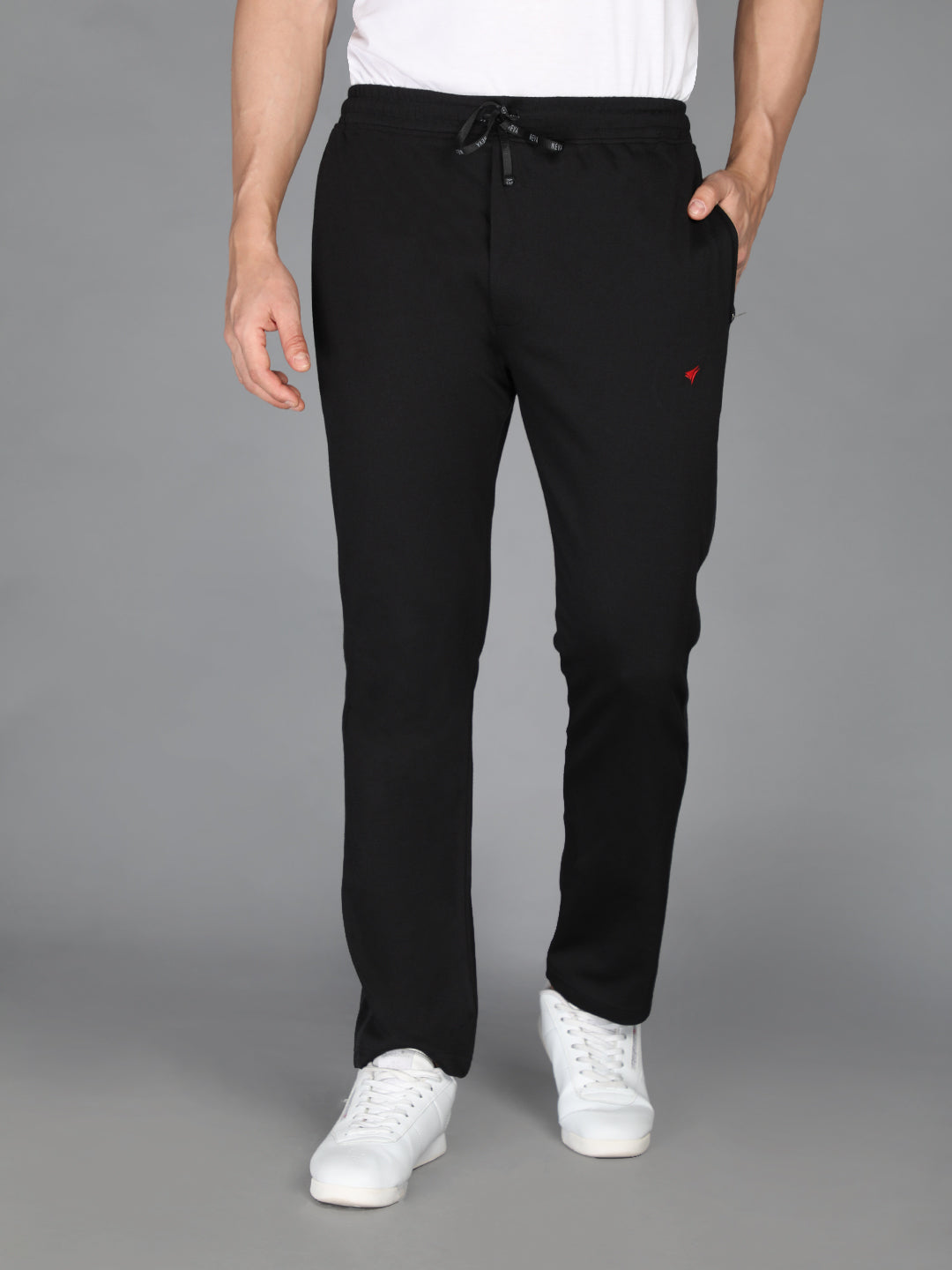 Neva Men's Basic Solid Color Track Pant-Black