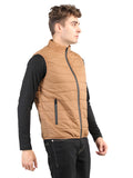 Livfree Gents Sleeveless T-Neck Solid Regular Fit Jacket- Brown