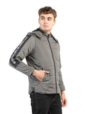 Livfree Gents Solid Full Sleeve Detachable Hoody  Regular Fit Jacket- Grey