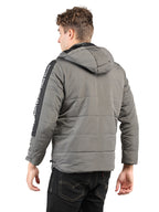 Livfree Gents Solid Full Sleeve Detachable Hoody  Regular Fit Jacket- Grey