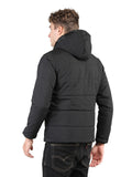 Livfree Gents Solid Full Sleeve Detachable Hoody Regular Fit Jacket-Black