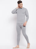 Neva Men Round Neck Full Sleeve Thermal Upper & Bottom Set- Milange Grey (Glaccia)