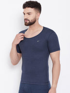 Men's Thermal Round Neck Half Sleeve - Denim (Velveti)