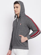 Livfree Mens Full Zipper Hoody With Chest Patch Sweatshirt