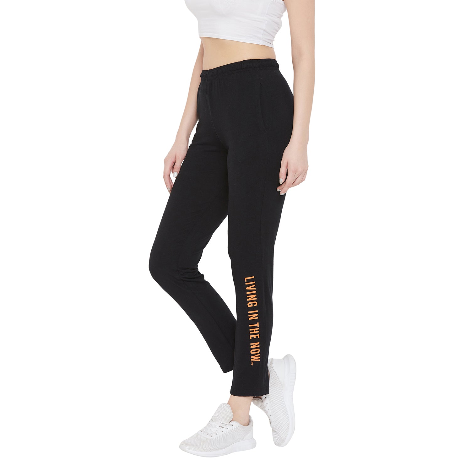 Neva Graphic Printed Track Pants For Women- Black