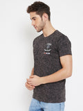 LIVFREE Men's Round Neck Half Sleeve Printed T-Shirt-Grey