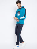 Livfree Men's Hoodie Color Blocked Tracksuit - Peacock/Navy