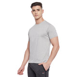 Neva Men Round Neck Half Sleeve Sports wear T-shirt- Lt. Grey