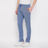 Neva Men's Track Pant in Solid Pattern Side pockets - Denim Milange