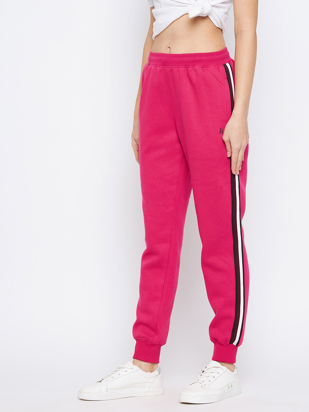 Livfree Solid Winter Jogger with fancy side Tape- Hot Pink